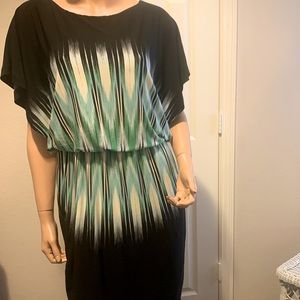 Maggy London Black Green Dress - Size 4